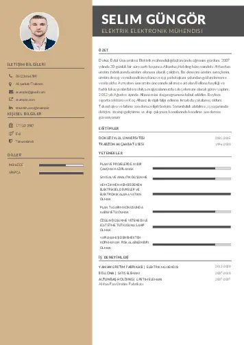 Elektrik Mühendisi CV Örnekleri cv indir